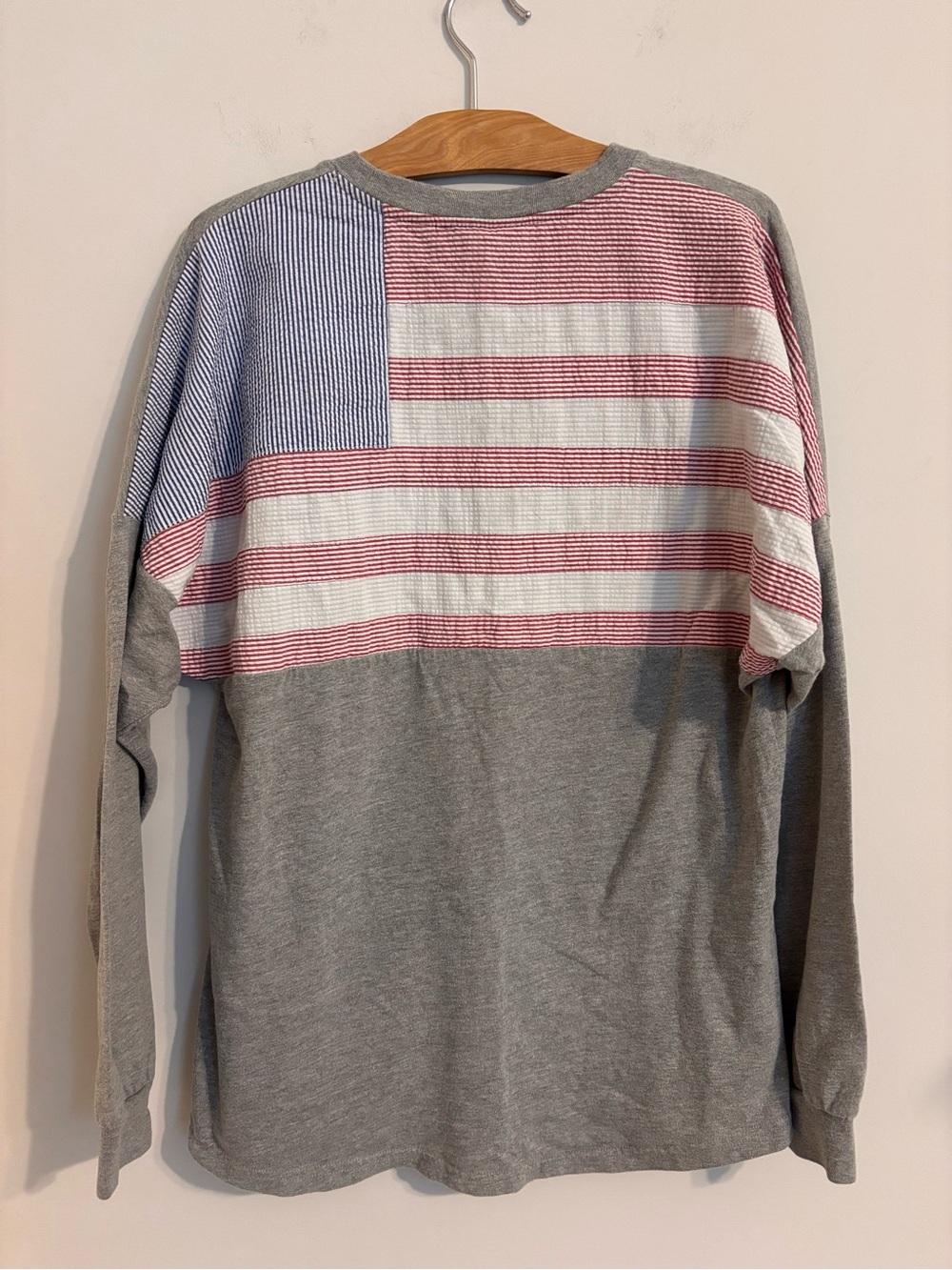 Lauren James Seersucker American Flag Long Sleeve Shirt